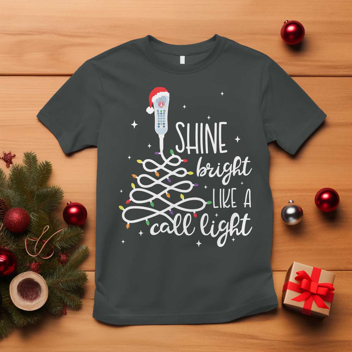 funny-christmas-nurse-t-shirt-shine-bright-like-a-call-light-led-lights