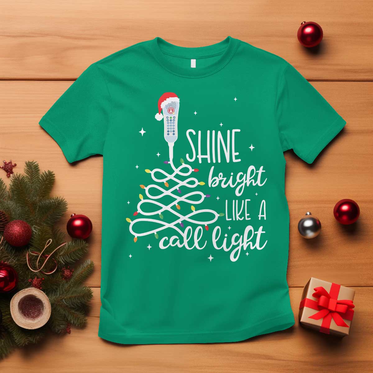 funny-christmas-nurse-t-shirt-shine-bright-like-a-call-light-led-lights