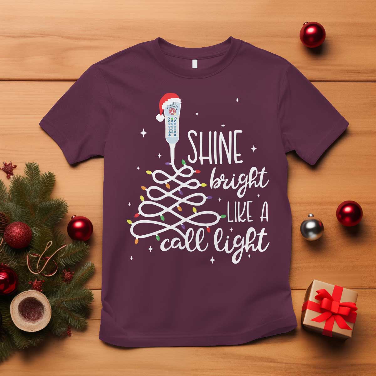 funny-christmas-nurse-t-shirt-shine-bright-like-a-call-light-led-lights