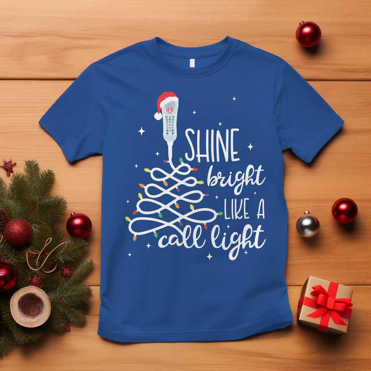 funny-christmas-nurse-t-shirt-shine-bright-like-a-call-light-led-lights
