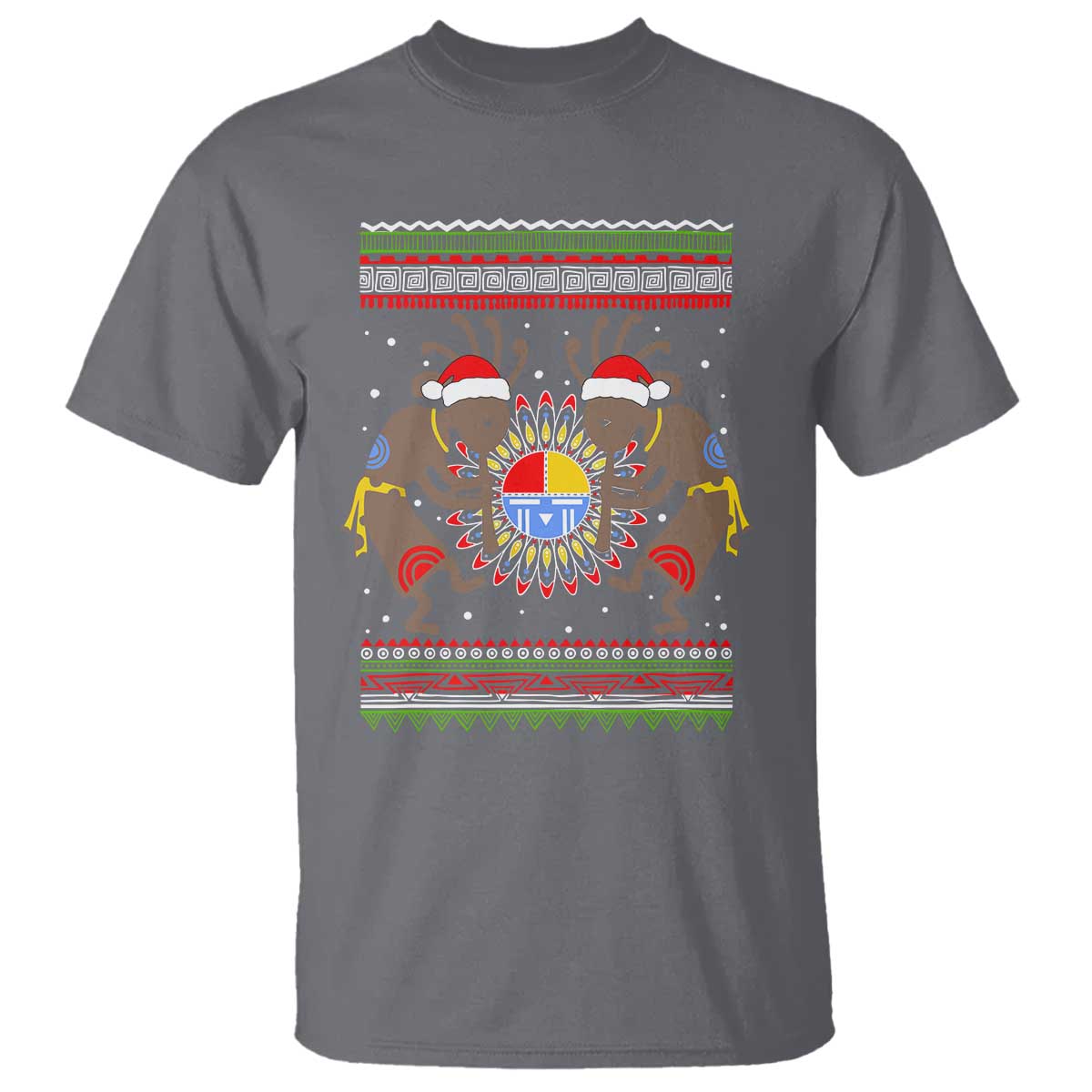 funny-christmas-native-american-t-shirt-santa-kokopeli-medicine-wheel