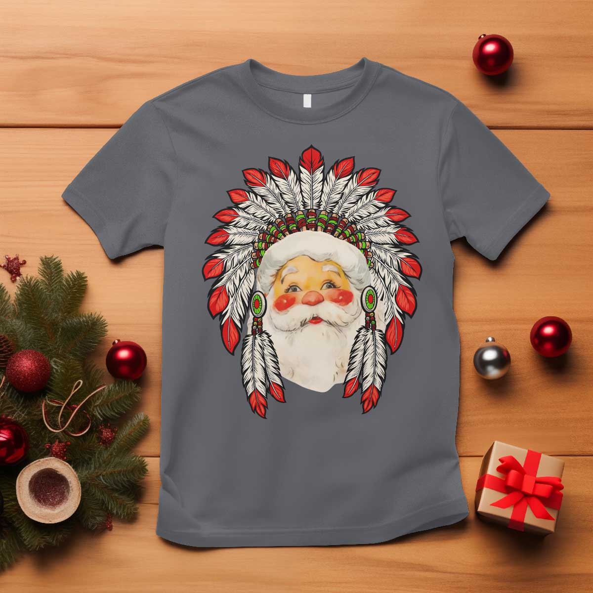funny-christmas-native-american-indian-santa-war-bonnet-t-shirt