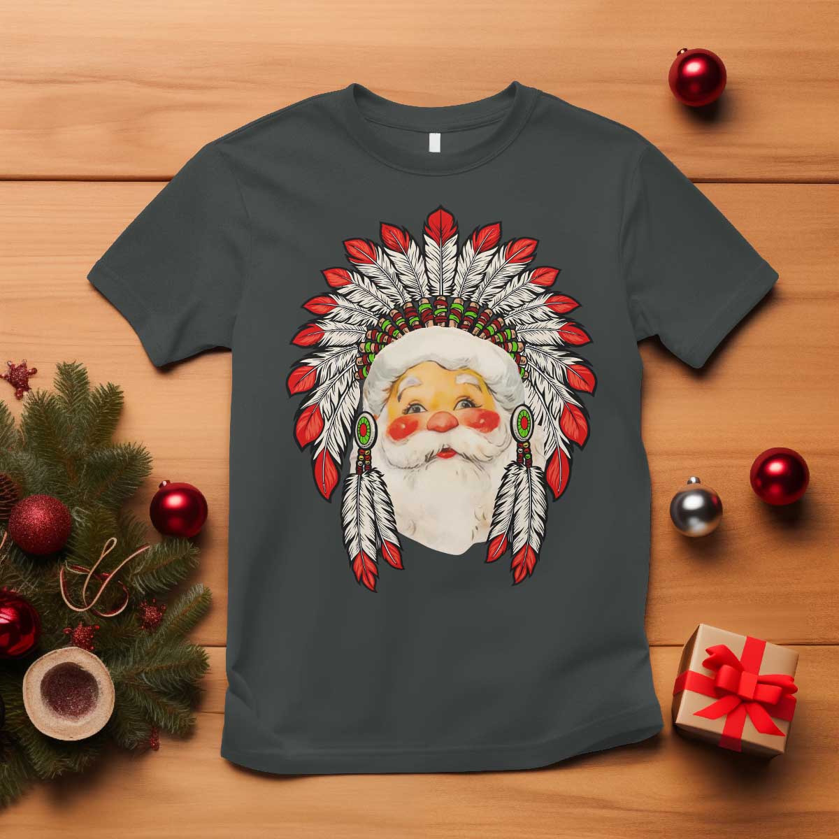 funny-christmas-native-american-indian-santa-war-bonnet-t-shirt