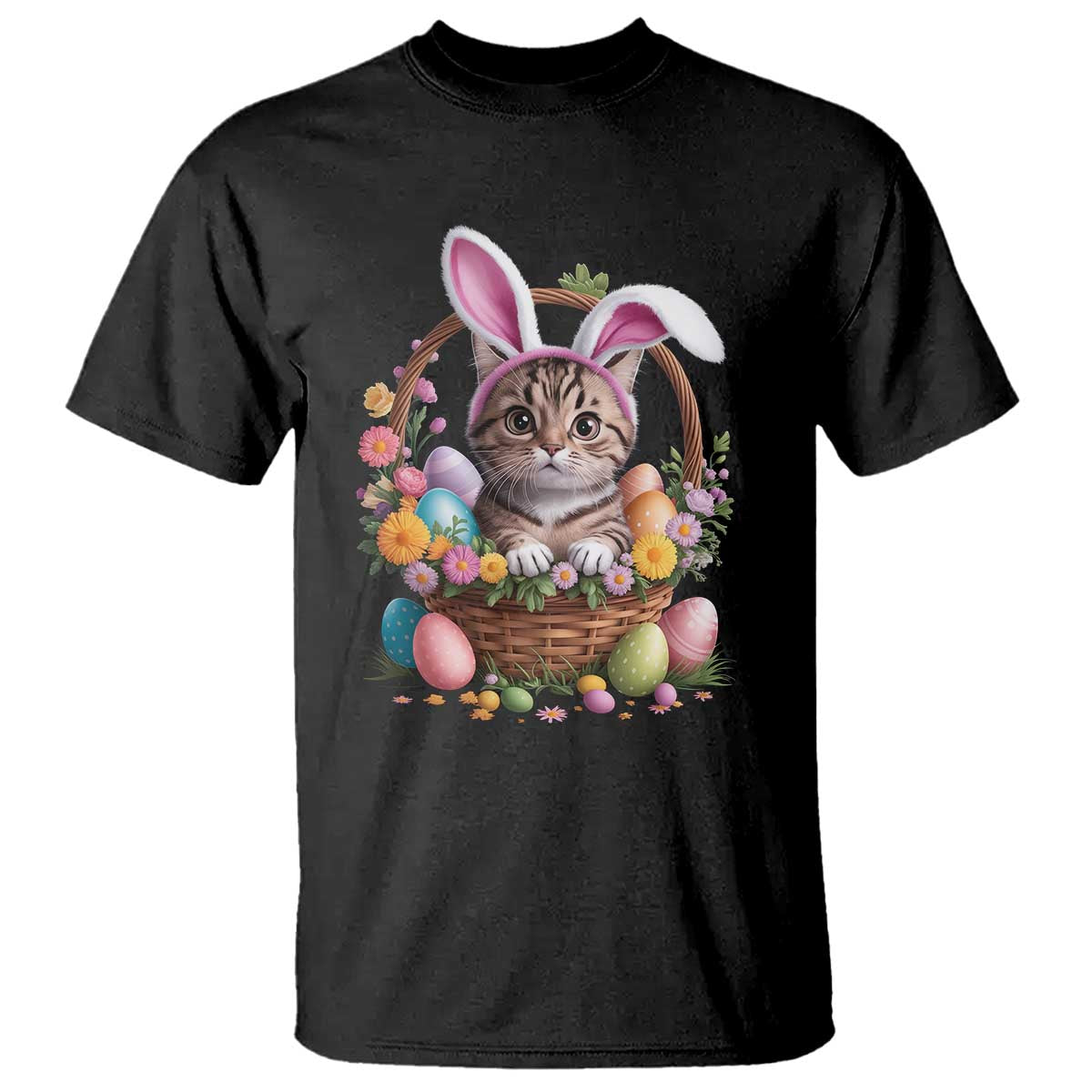 funny-easter-day-cat-bunny-ears-egg-basket-t-shirt