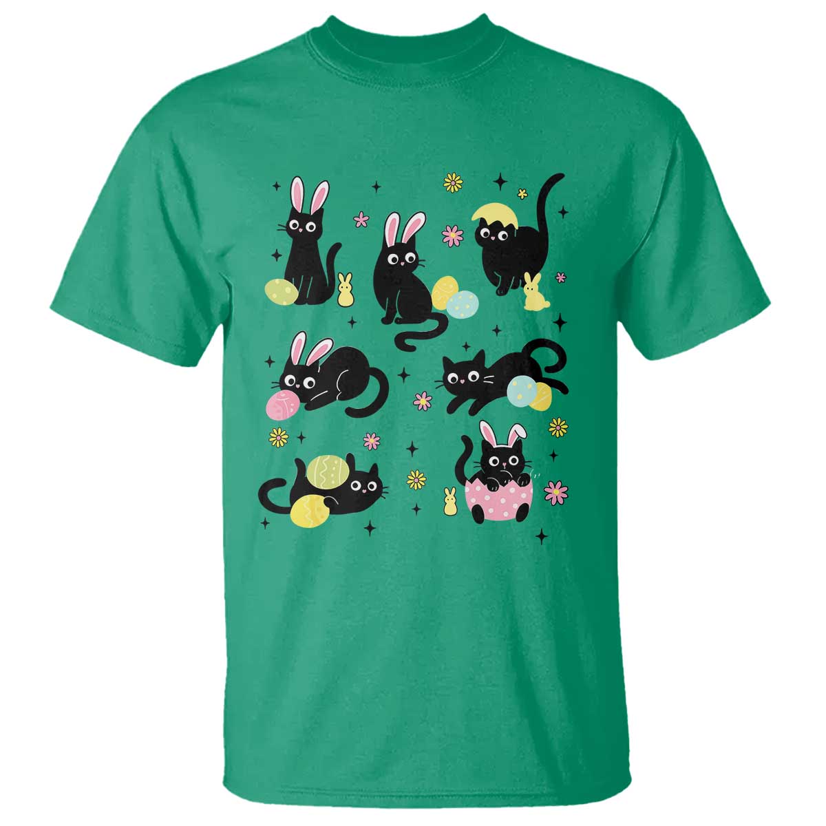 funny-black-cat-with-bunny-eggs-easter-day-t-shirt