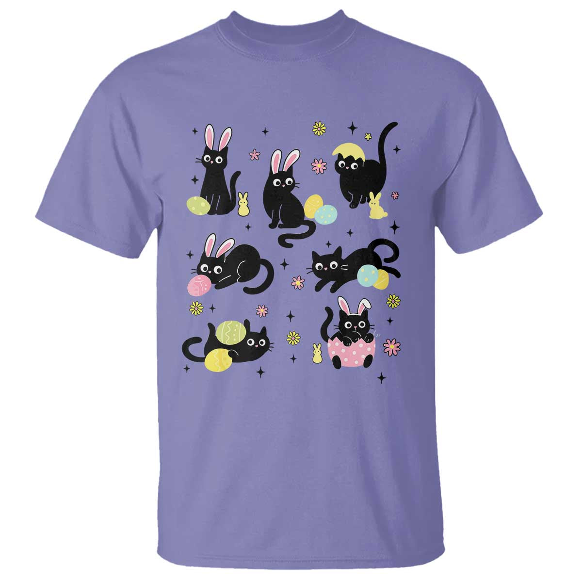 funny-black-cat-with-bunny-eggs-easter-day-t-shirt