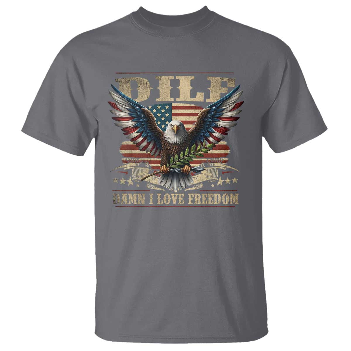 funny-4th-of-july-dilf-damn-i-love-freedom-t-shirt-bald-eagle-american-flag