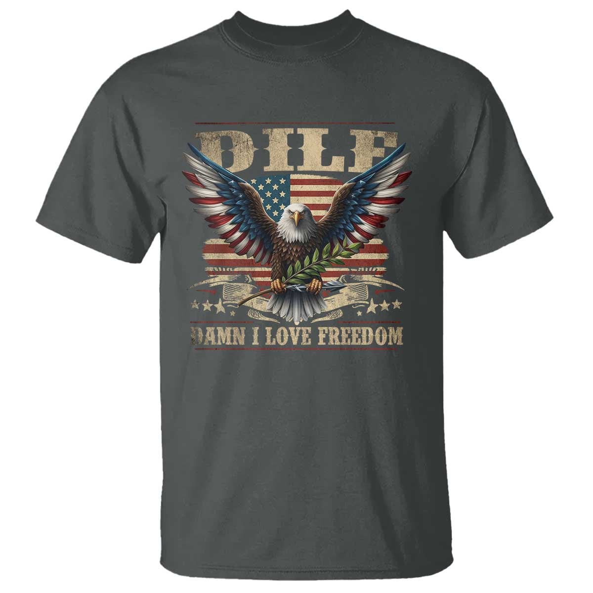 funny-4th-of-july-dilf-damn-i-love-freedom-t-shirt-bald-eagle-american-flag