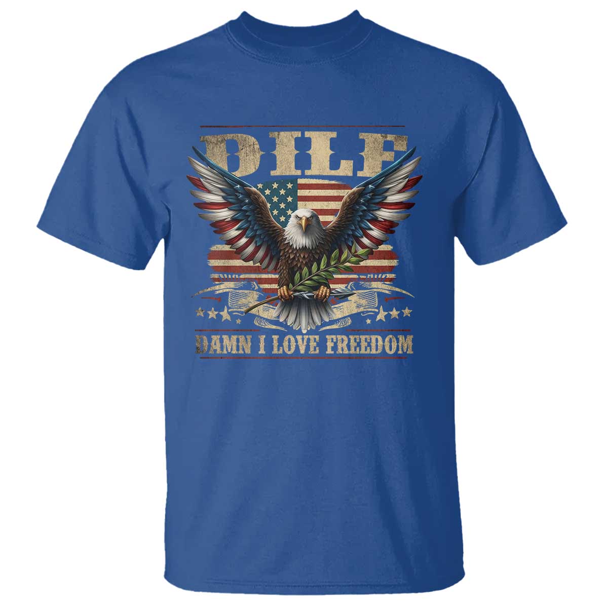 funny-4th-of-july-dilf-damn-i-love-freedom-t-shirt-bald-eagle-american-flag