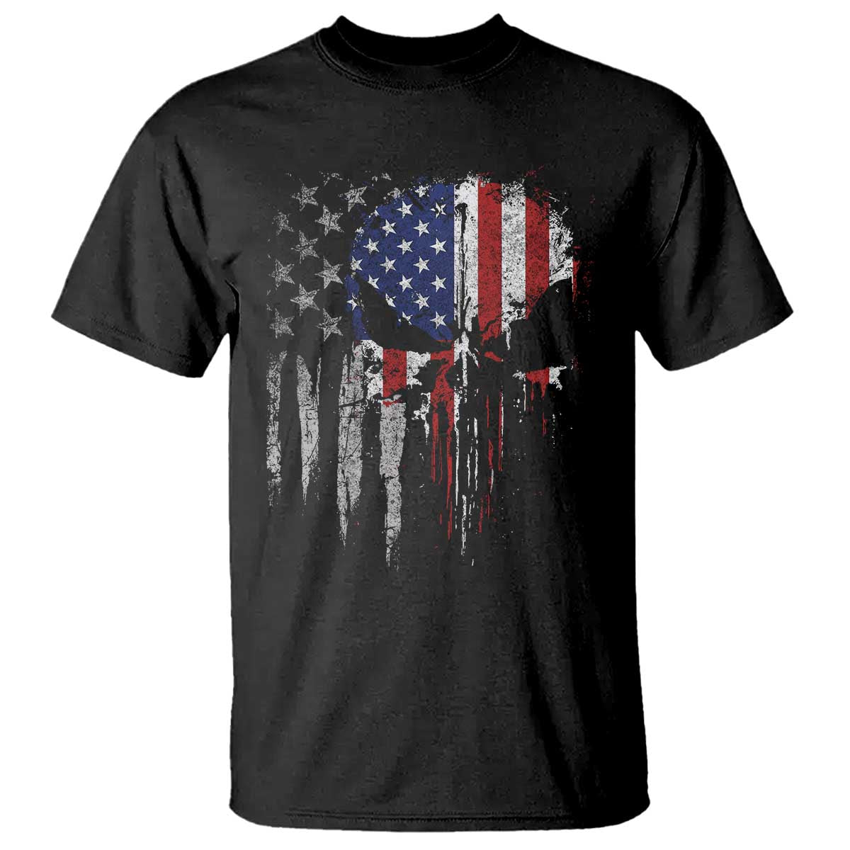 funny-4th-of-july-vintage-american-flag-skull-skeleton-t-shirt
