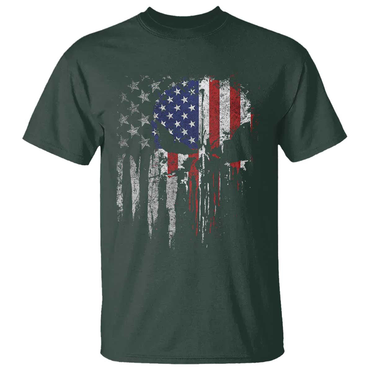 funny-4th-of-july-vintage-american-flag-skull-skeleton-t-shirt
