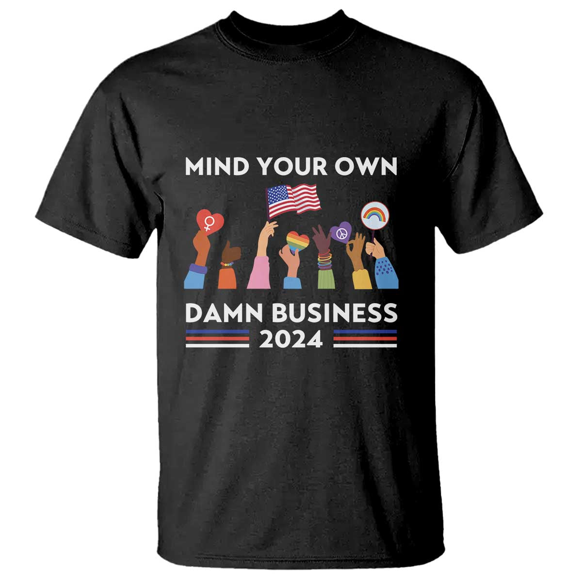 harris-walz-t-shirt-mind-your-own-damn-business-2024-american-flag-rainbow-lgbt
