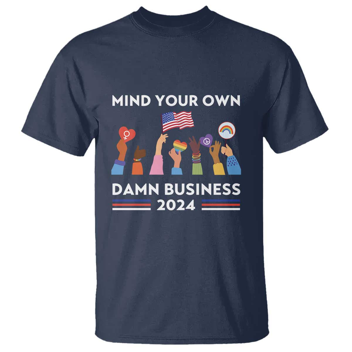harris-walz-t-shirt-mind-your-own-damn-business-2024-american-flag-rainbow-lgbt