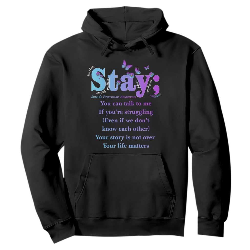 Inspirational Suicide Prevention Hoodie You’re Alive For A Reason Semicolon Support