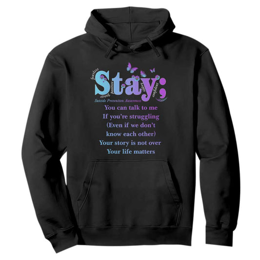 Inspirational Suicide Prevention Hoodie You’re Alive For A Reason Semicolon Support
