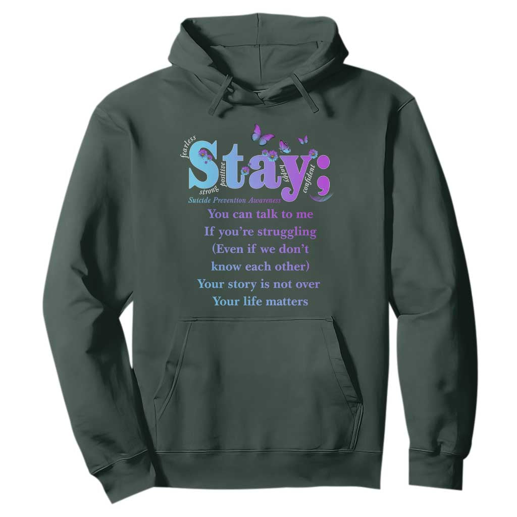 Inspirational Suicide Prevention Hoodie You’re Alive For A Reason Semicolon Support