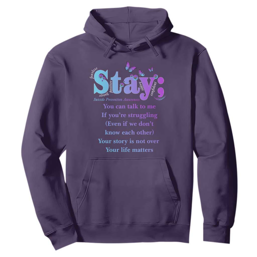 Inspirational Suicide Prevention Hoodie You’re Alive For A Reason Semicolon Support