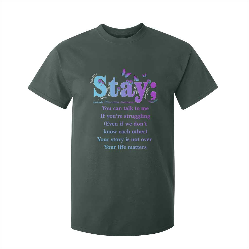 Inspirational Suicide Prevention T Shirt For Kid You’re Alive For A Reason Semicolon Support