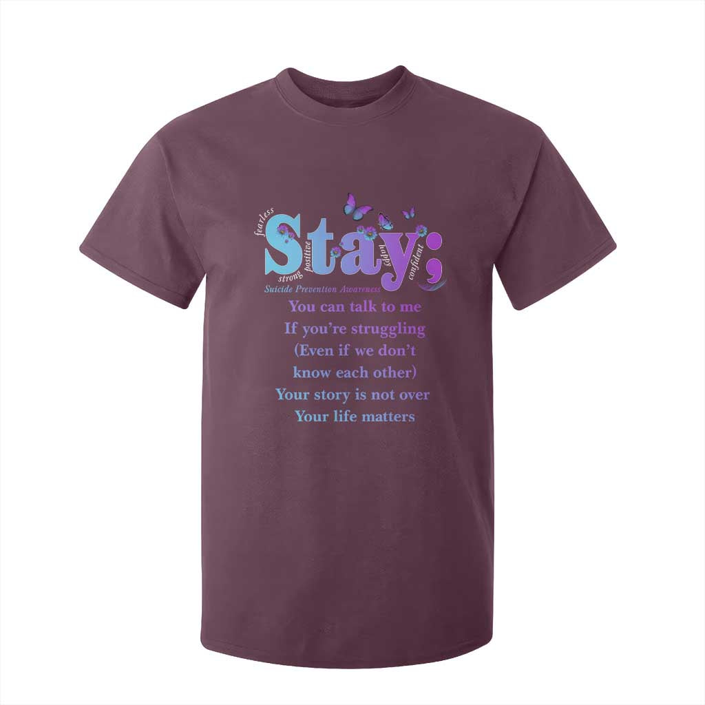 Inspirational Suicide Prevention T Shirt For Kid You’re Alive For A Reason Semicolon Support