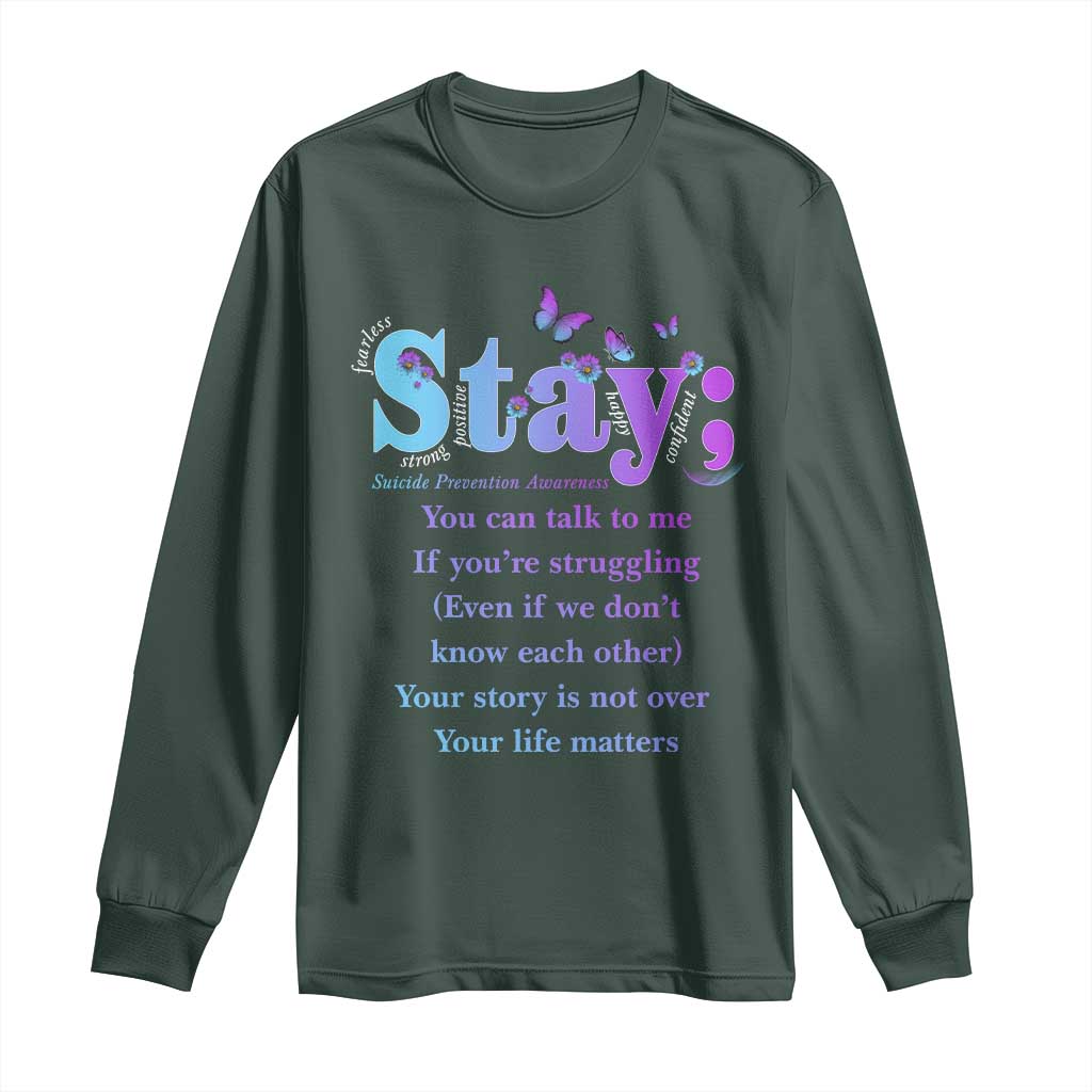 Inspirational Suicide Prevention Long Sleeve Shirt You’re Alive For A Reason Semicolon Support