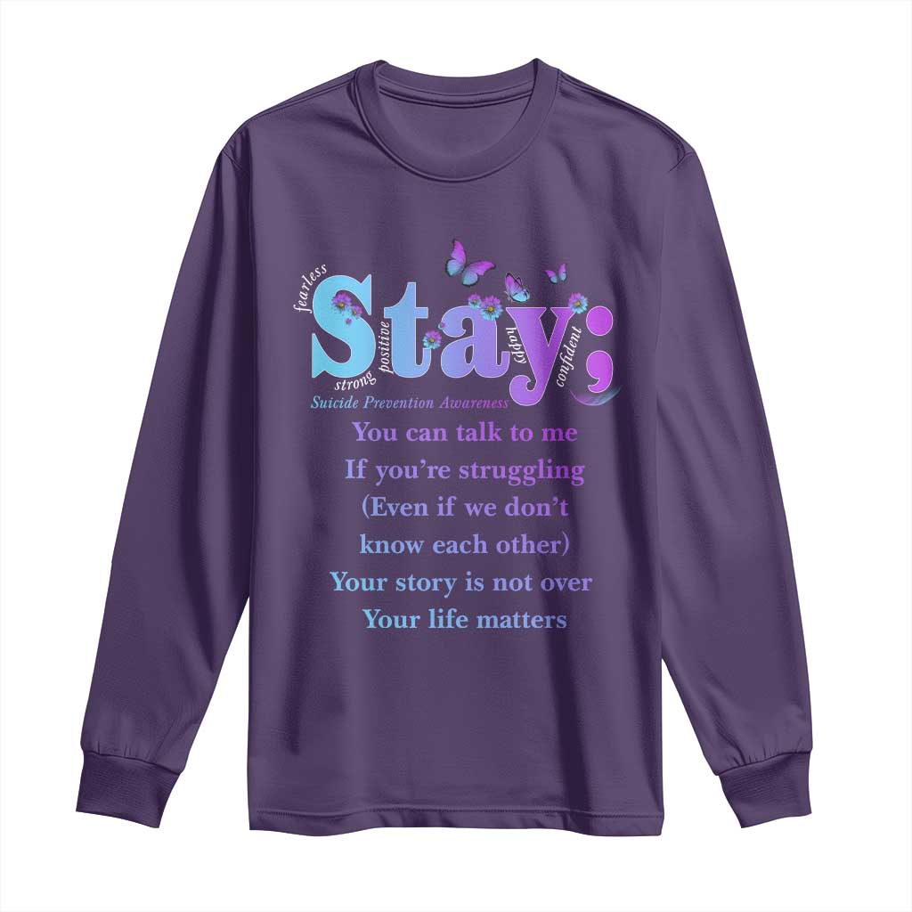Inspirational Suicide Prevention Long Sleeve Shirt You’re Alive For A Reason Semicolon Support