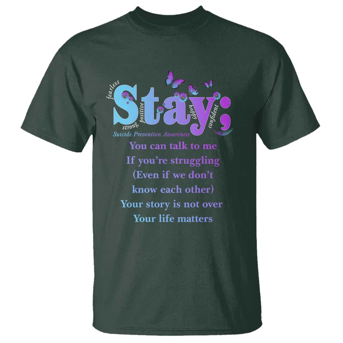 Inspirational Suicide Prevention T Shirt You’re Alive For A Reason Semicolon Support