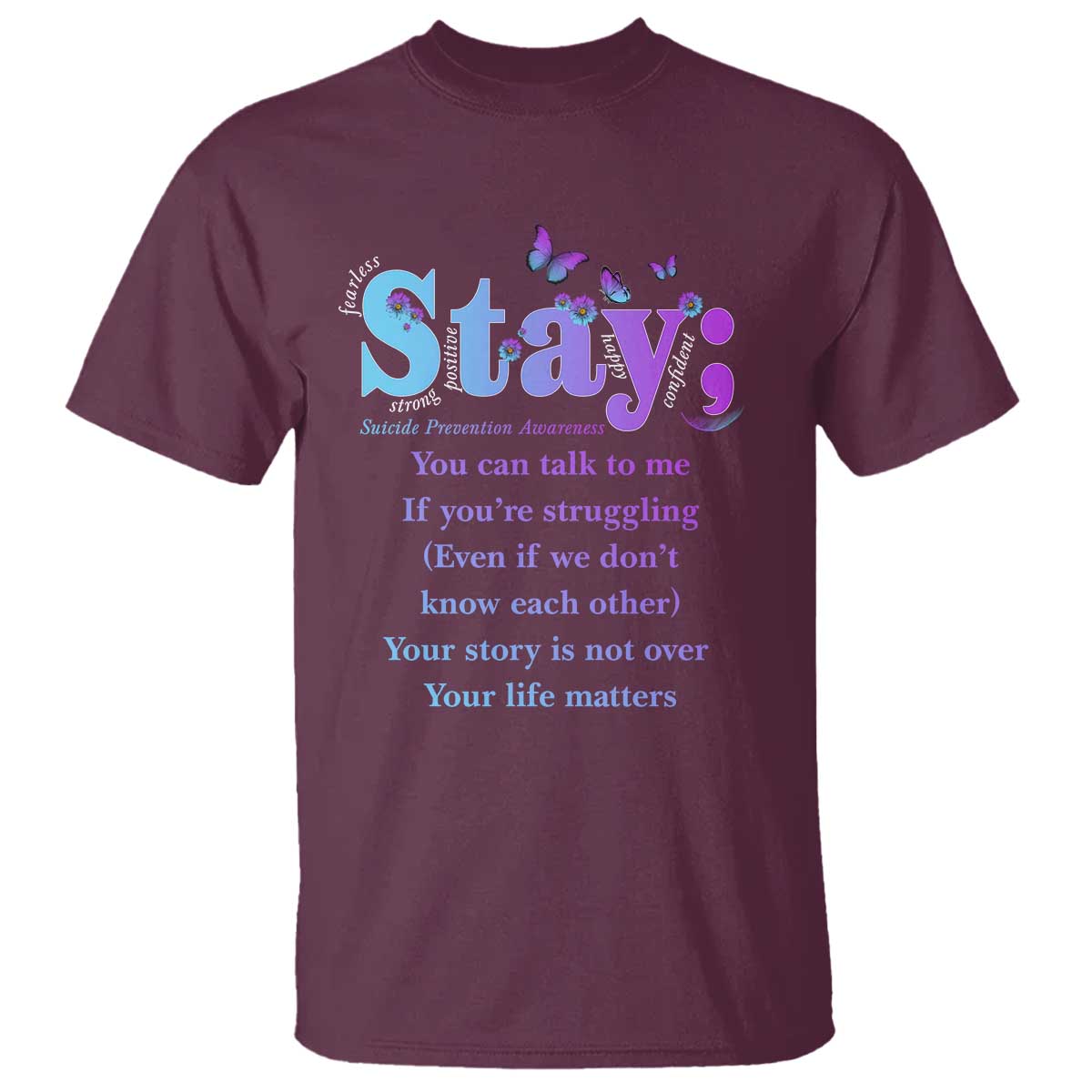Inspirational Suicide Prevention T Shirt You’re Alive For A Reason Semicolon Support