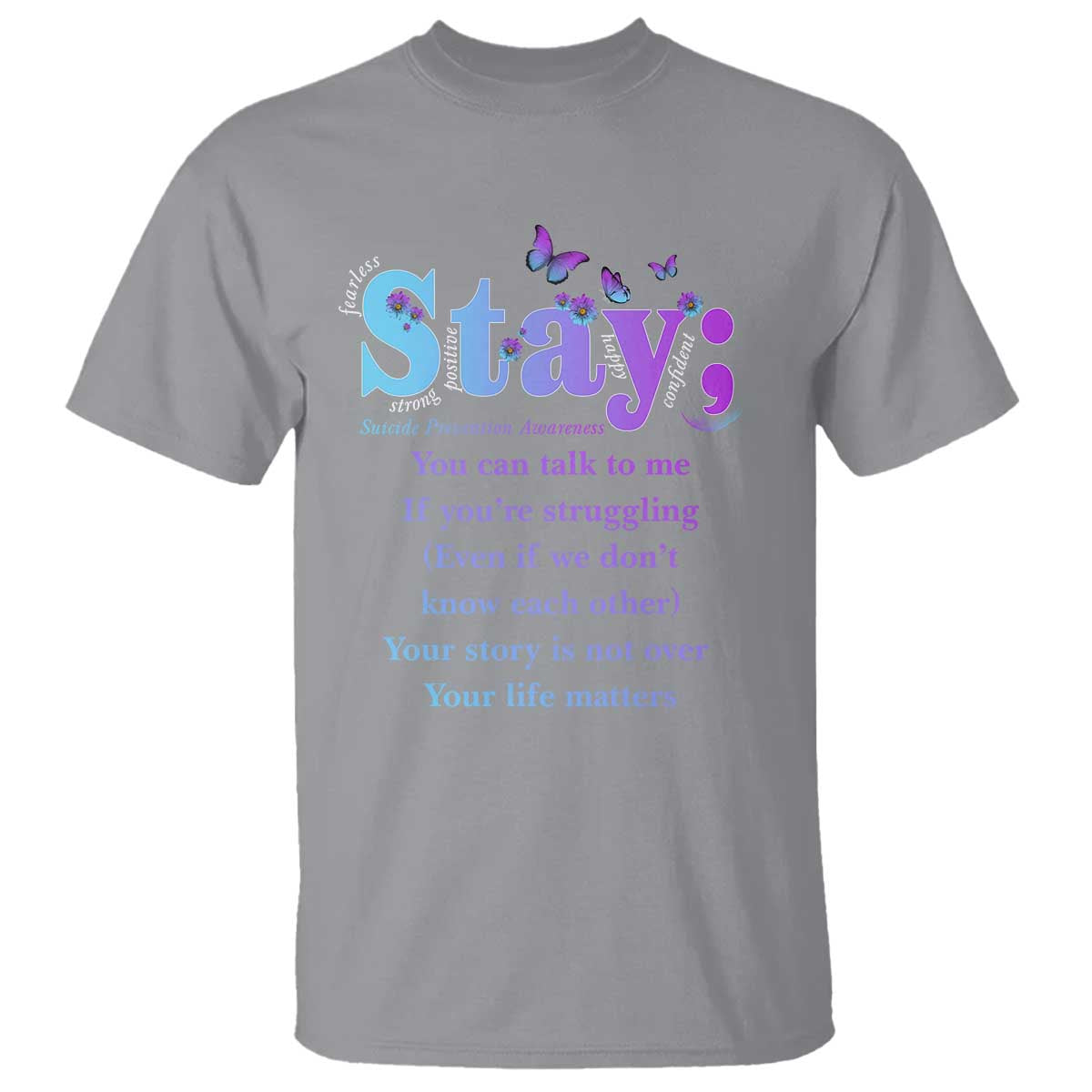 Inspirational Suicide Prevention T Shirt You’re Alive For A Reason Semicolon Support