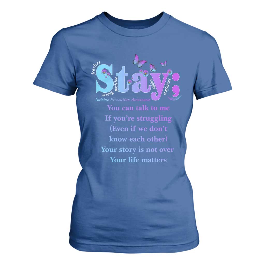 Inspirational Suicide Prevention T Shirt For Women You’re Alive For A Reason Semicolon Support