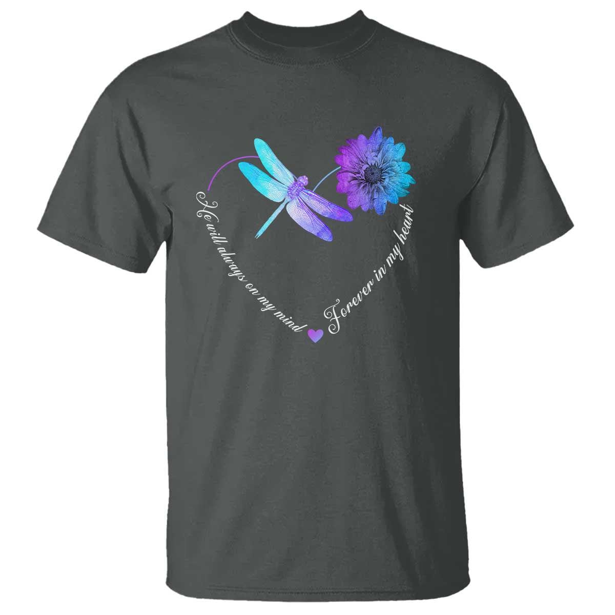 suicide-prevention-awareness-t-shirt-he-will-always-on-my-mind-forever-in-my-heart-dragonfly-flower