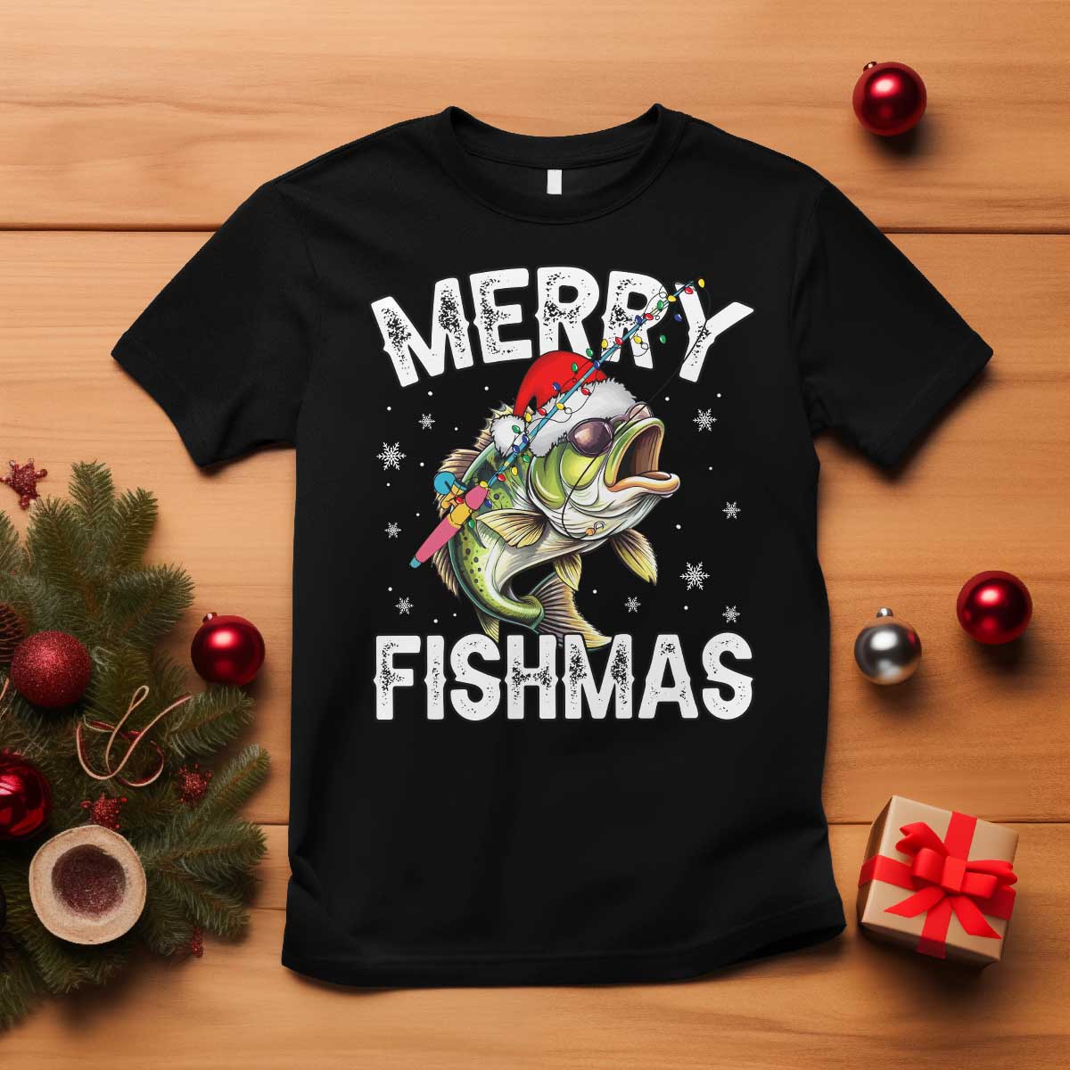 funny-christmas-fishing-t-shirt-merry-fishmas-bass-fish-rod