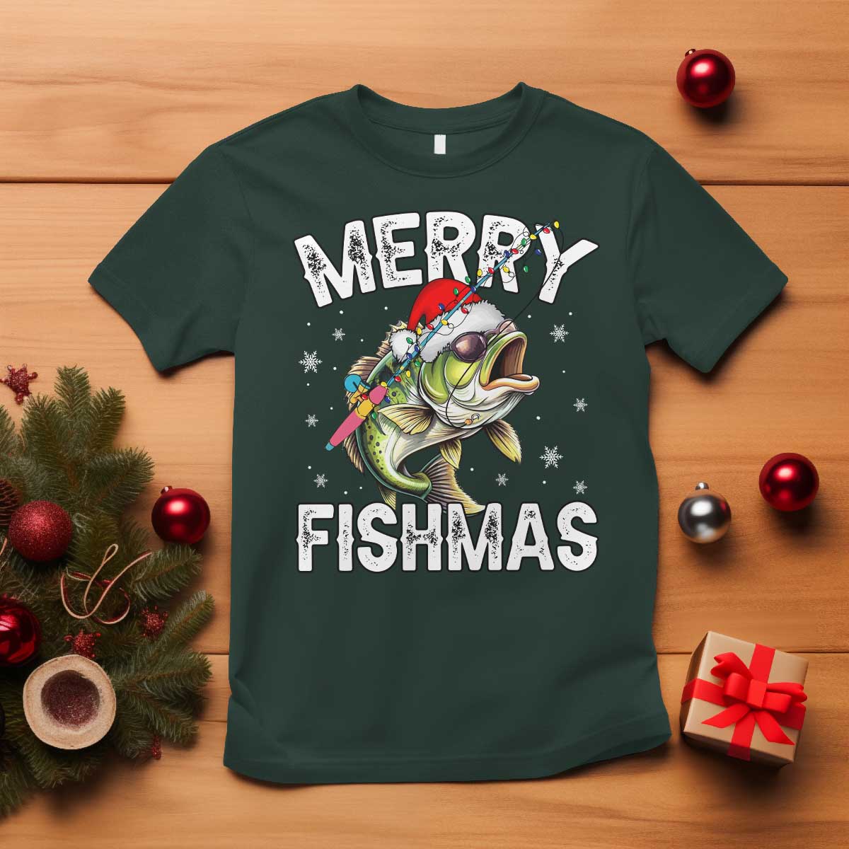 funny-christmas-fishing-t-shirt-merry-fishmas-bass-fish-rod