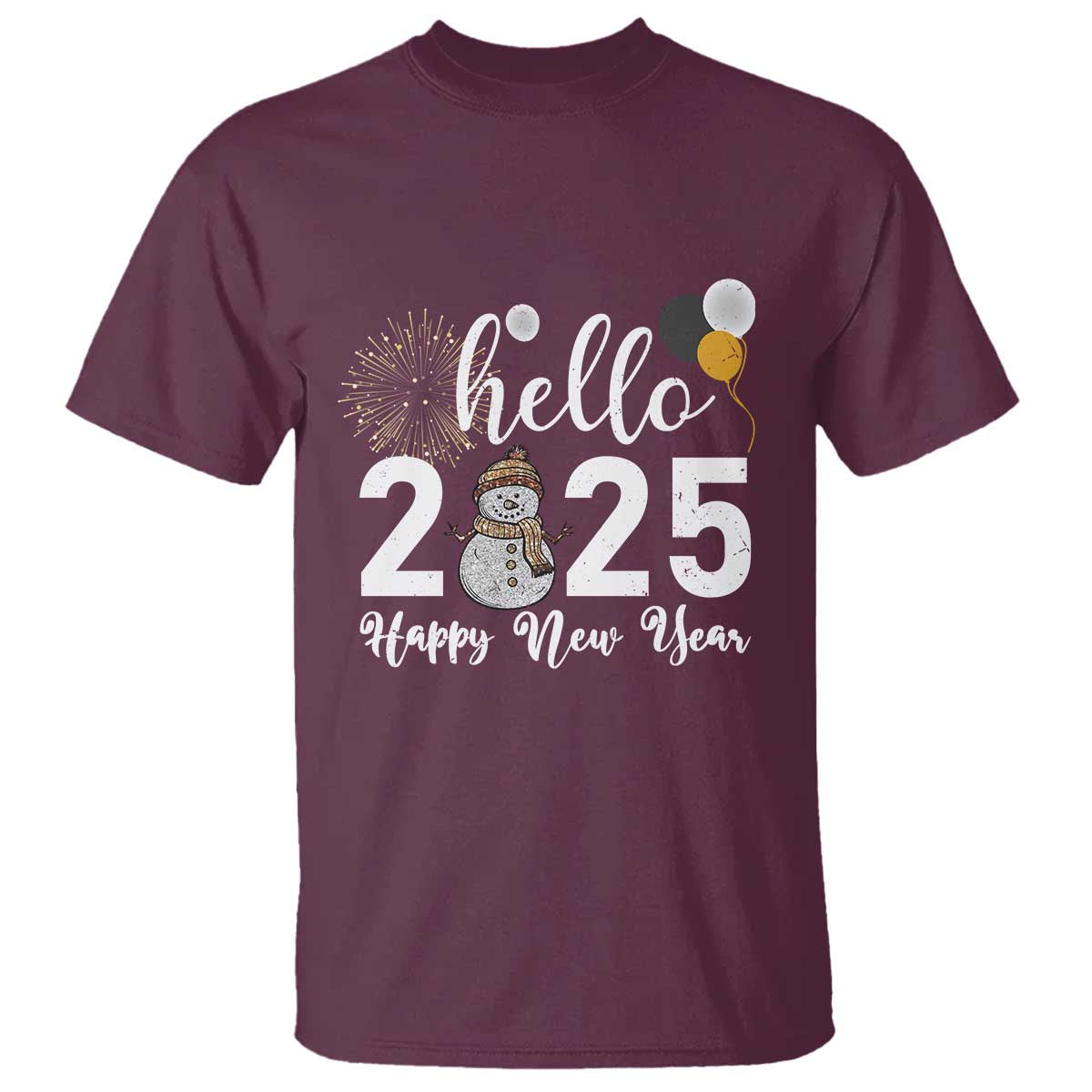 hello-2025-happy-new-year-t-shirt-snowman-firework-new-years-eve