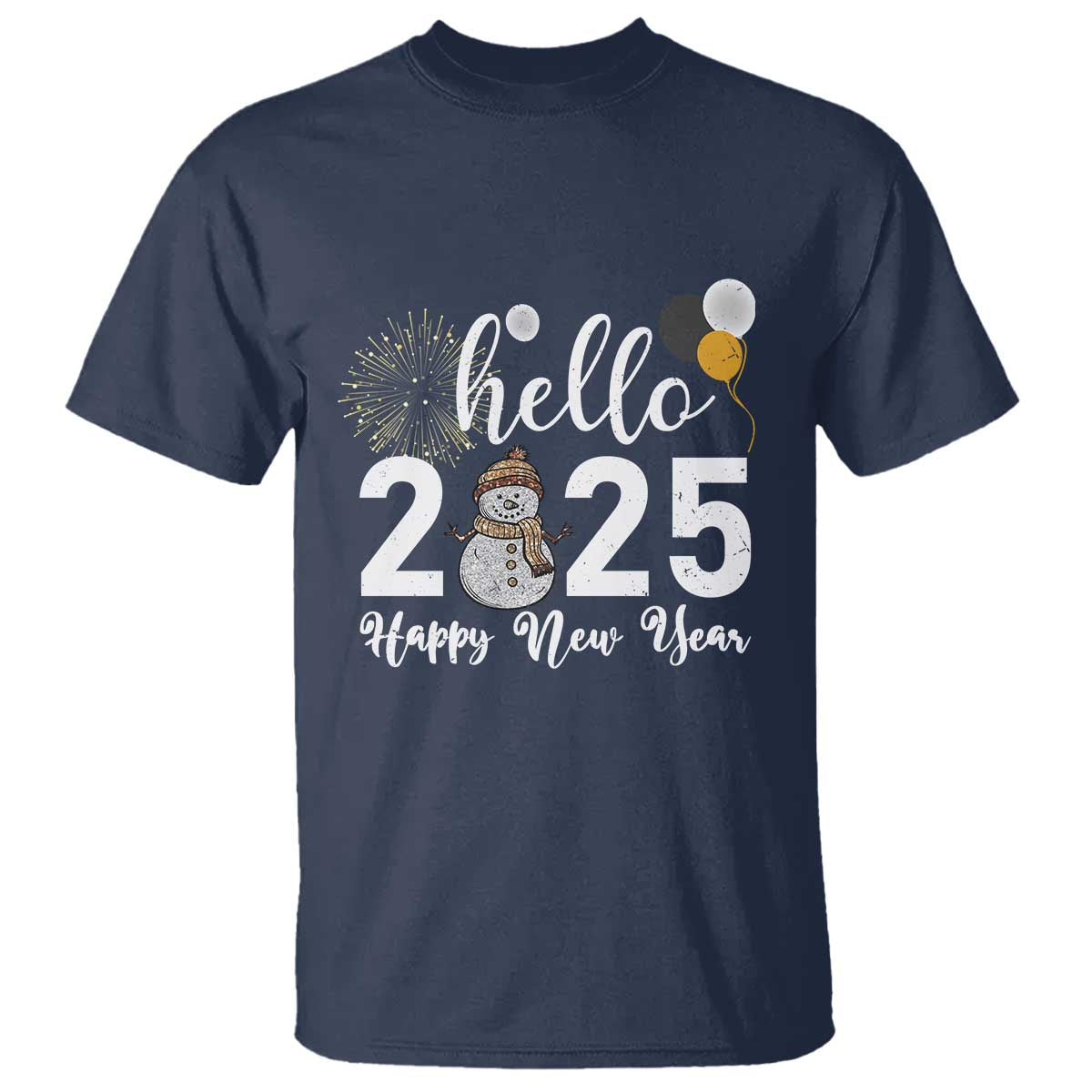 hello-2025-happy-new-year-t-shirt-snowman-firework-new-years-eve