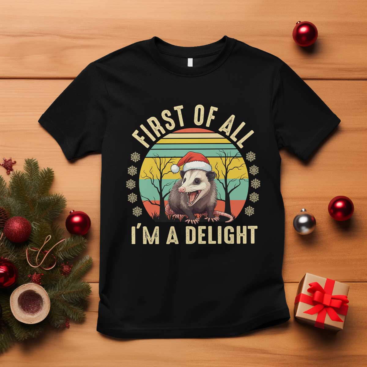 funny-first-of-all-im-a-delight-t-shirt-angry-opossum-possum-christmas