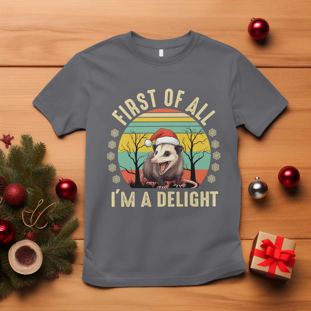 funny-first-of-all-im-a-delight-t-shirt-angry-opossum-possum-christmas