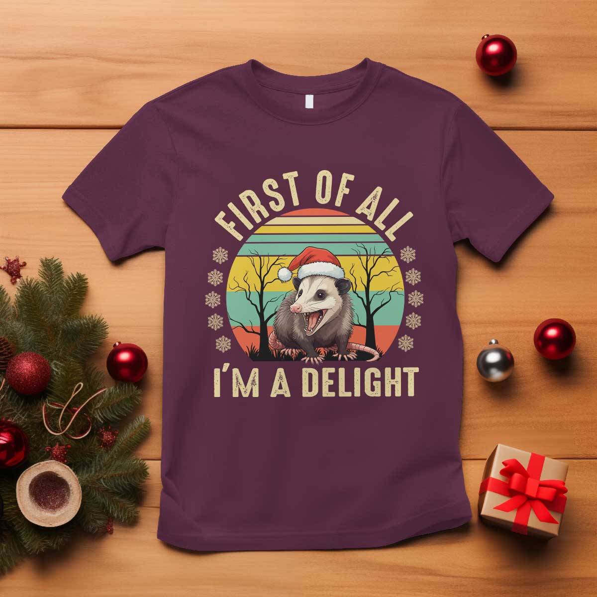 funny-first-of-all-im-a-delight-t-shirt-angry-opossum-possum-christmas