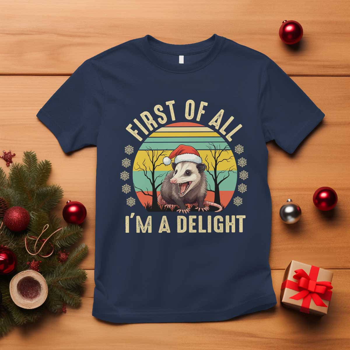 funny-first-of-all-im-a-delight-t-shirt-angry-opossum-possum-christmas
