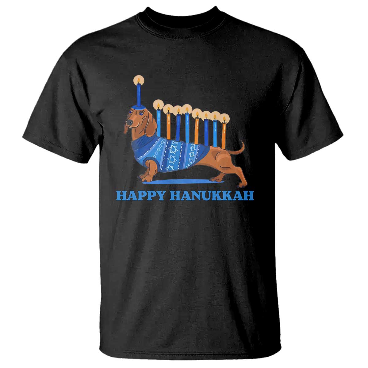 funny-happy-hanukkah-dachshund-wiener-dog-menorah-t-shirt