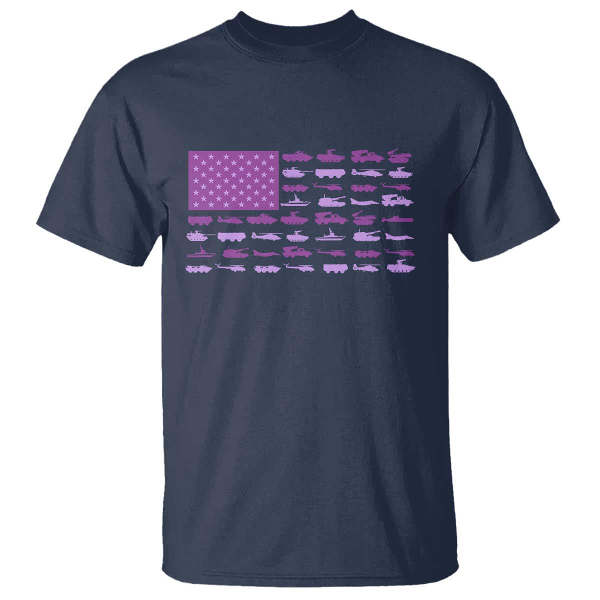 military-child-month-military-transport-american-flag-t-shirt
