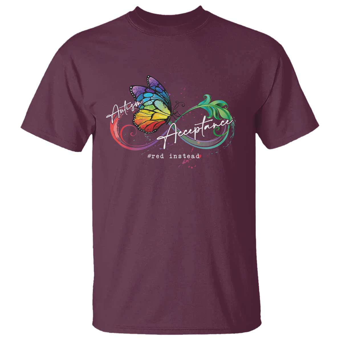 autism-awareness-acceptance-red-instead-t-shirt-infinity-symbol-rainbow-butterfly-feather