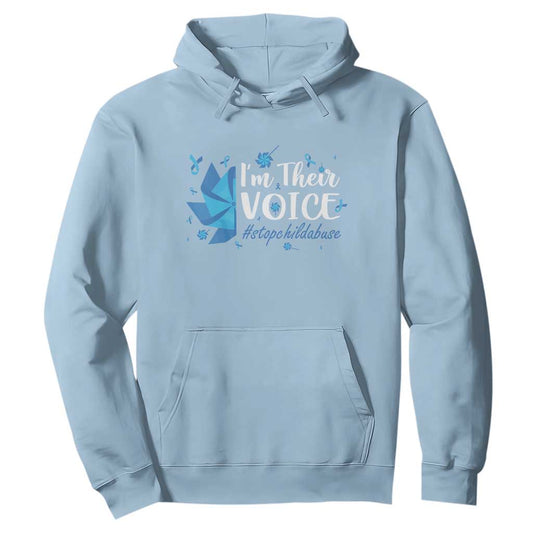 Child Abuse Prevention Support I'm Their Voice Hoodie Blue Pinwheels