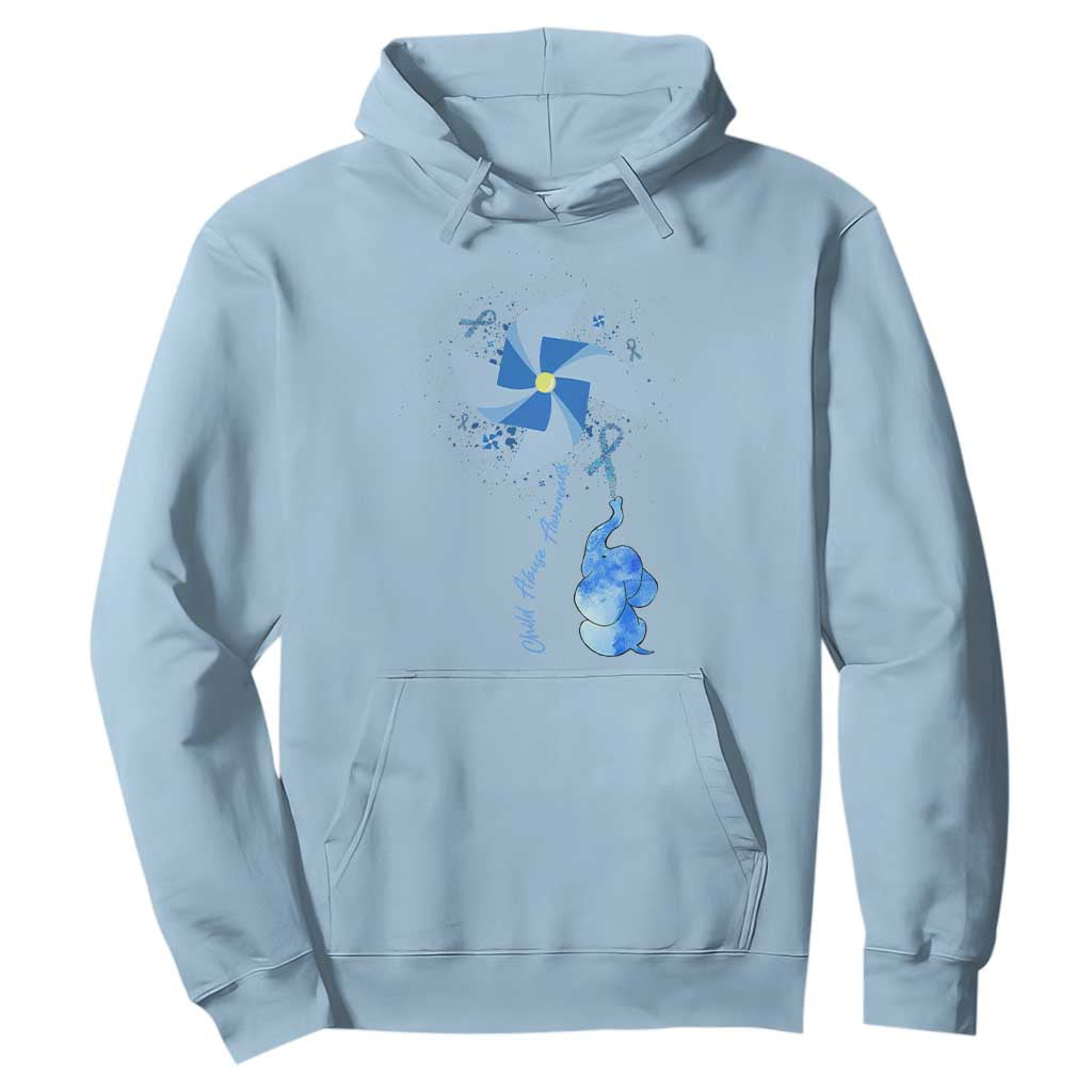 Child Abuse Prevention Support Hoodie Pinwheel Elephant