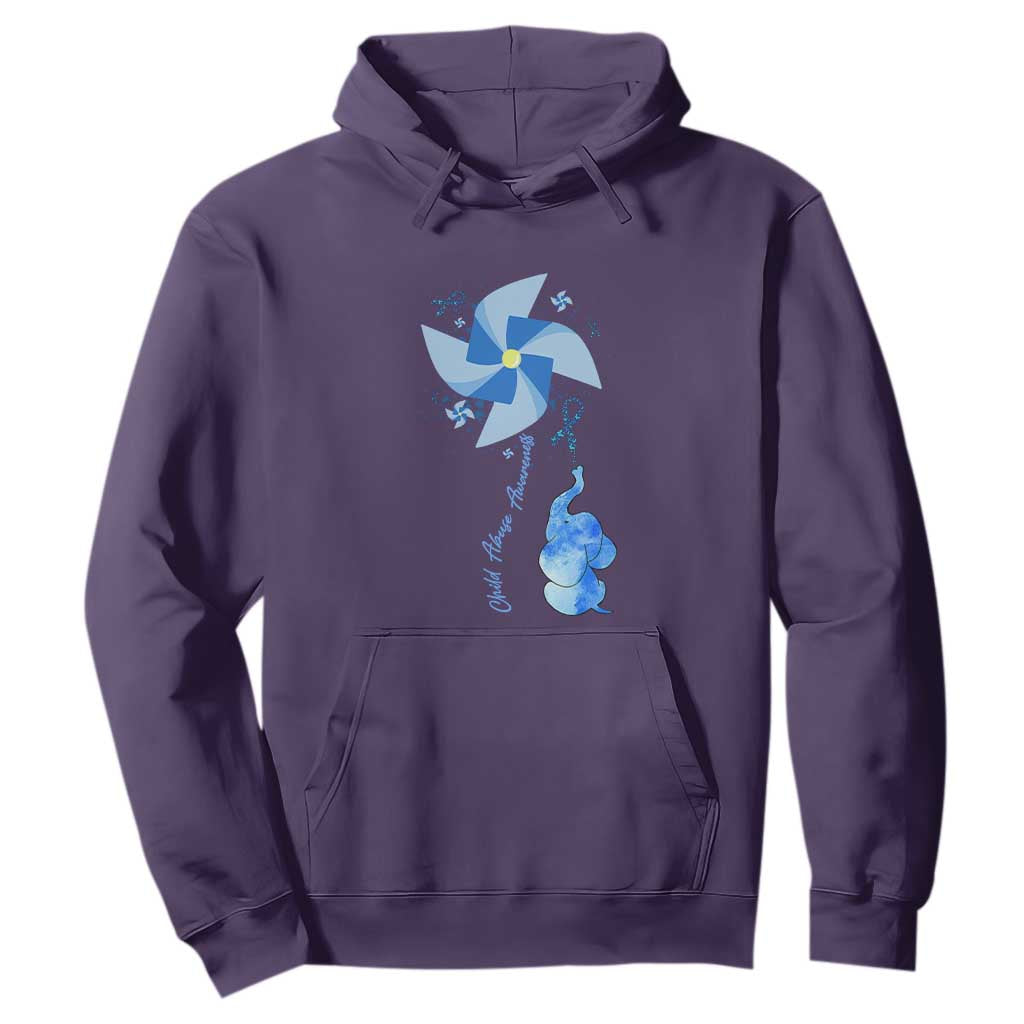 Child Abuse Prevention Support Hoodie Pinwheel Elephant