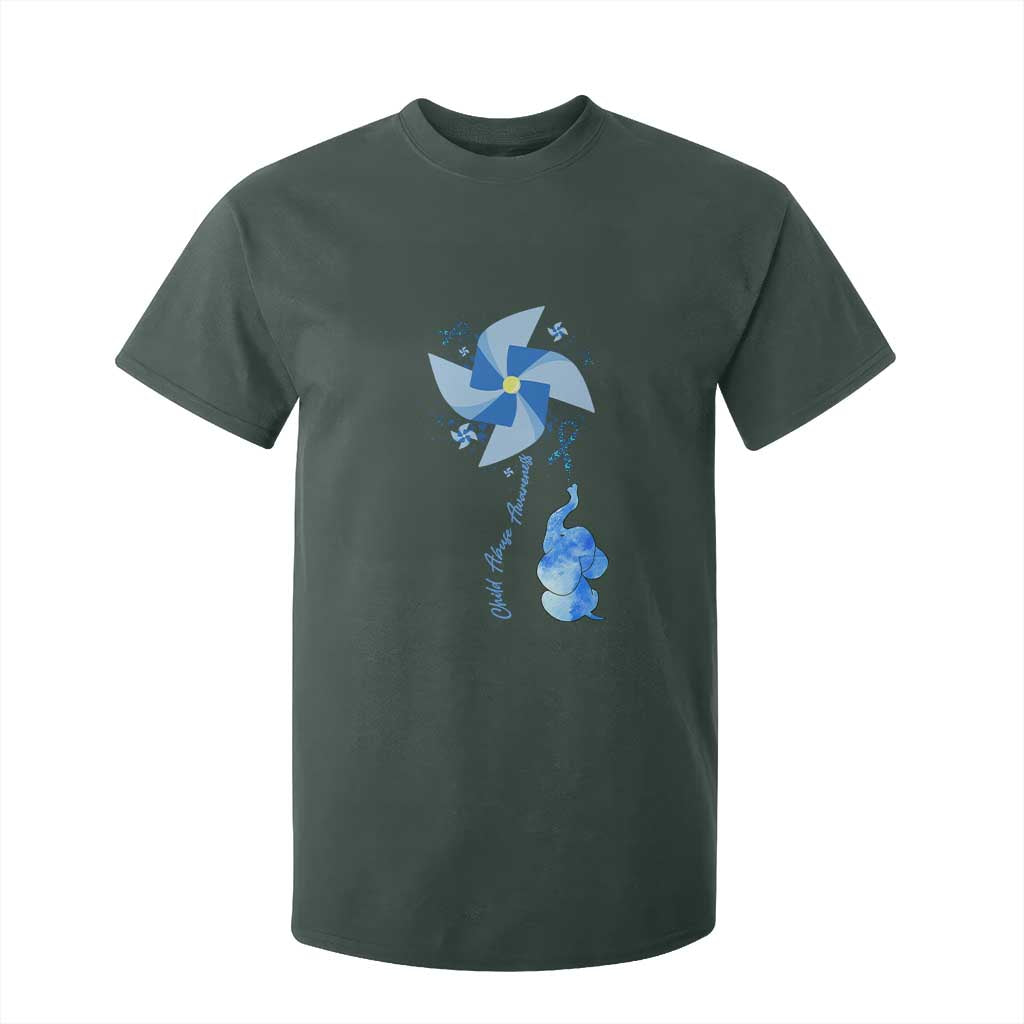 Child Abuse Prevention Support T Shirt For Kid Pinwheel Elephant