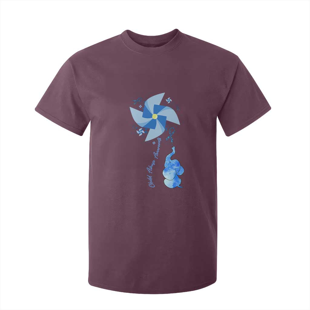 Child Abuse Prevention Support T Shirt For Kid Pinwheel Elephant