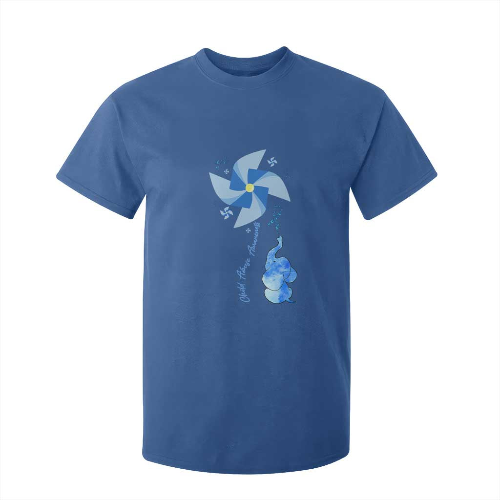 Child Abuse Prevention Support T Shirt For Kid Pinwheel Elephant