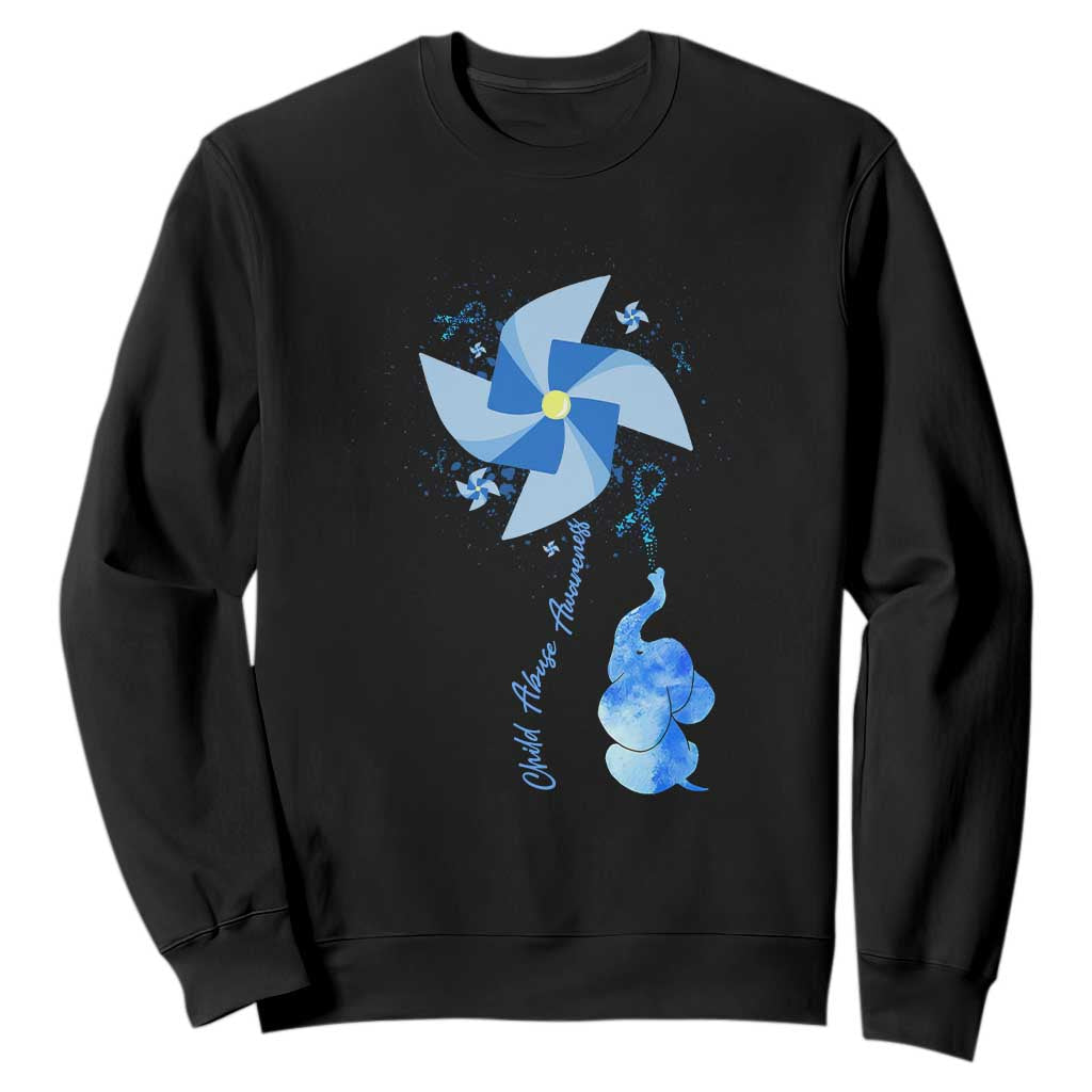 Child Abuse Prevention Support Sweatshirt Pinwheel Elephant