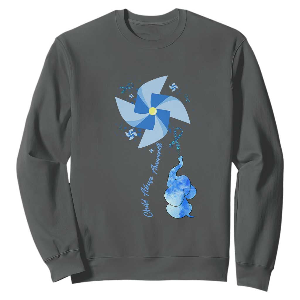 Child Abuse Prevention Support Sweatshirt Pinwheel Elephant
