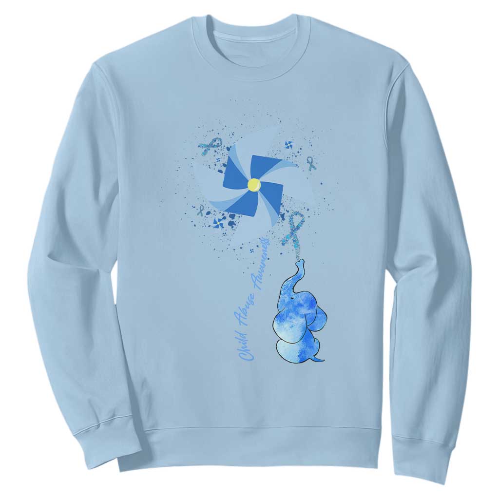 Child Abuse Prevention Support Sweatshirt Pinwheel Elephant